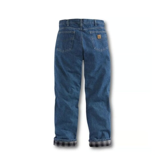 Carhartt Men's Relaxed Fit Straight Leg Flannel Lined Blue Jeans Size 48 x 32 - Picture 2 of 5